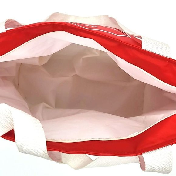 Red & White Coca-Cola Tote Handbag Two Shoulder Handles Zipper Closure - Picture 6 of 8